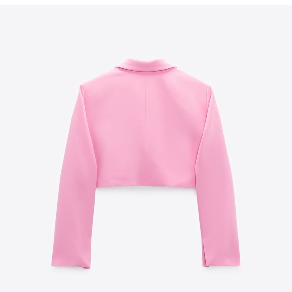 ZARA PINK CROP BLAZER - Picture 12 of 14
